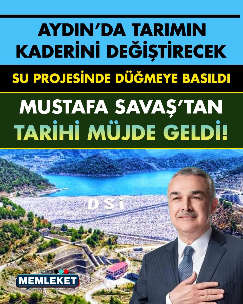 gazetemmemleket's tweet image. Aydın’da tarımın kaderini değiştirecek su projesinde düğmeye basıldı Mustafa Savaş’tan tarihi müjde geldi!
Aydın’ın tarımsal geleceğini kurtaracak ve kuraklık tehdidine karşı uzun vadeli çözüm sunacak dev su aktarım projesinde önemli bir aşama daha geçildi. AK Parti Aydın…