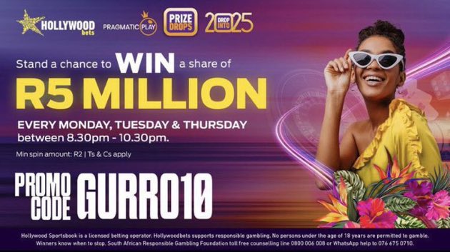 kabbree's tweet image. Get ready to win big 💵🤩use the promo code GURRU10 and sign up now , and get 50 FREE SPINS + R25 bonus! Hollywoodbets #HollywoodbetsSignIn