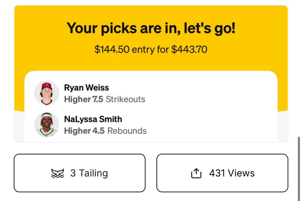 BaneSquad_'s tweet image. Waking up to $440. #Underdogfantasy to start the day off GREEN
Posting another UD slip on Winible shortly
Join WinibleBets ⬇️
winible.com/banesquad