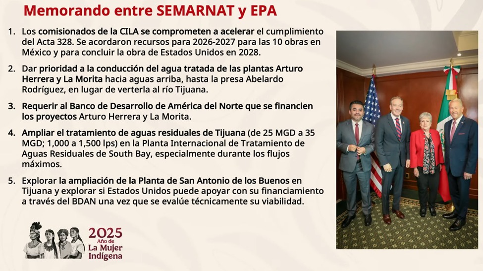 JesusRCuevas's tweet image. Ayer se firmó un memorando de entendimiento con E.U. para el saneamiento del Río Tijuana.
13 proyectos de infraestructura hídrica y de saneamiento fronterizo con inversión de 693 mdd;
México invertirá 93 mdd y E.U. 600 mdd en su territorio.
Además México avanzó con 5 proyectos.