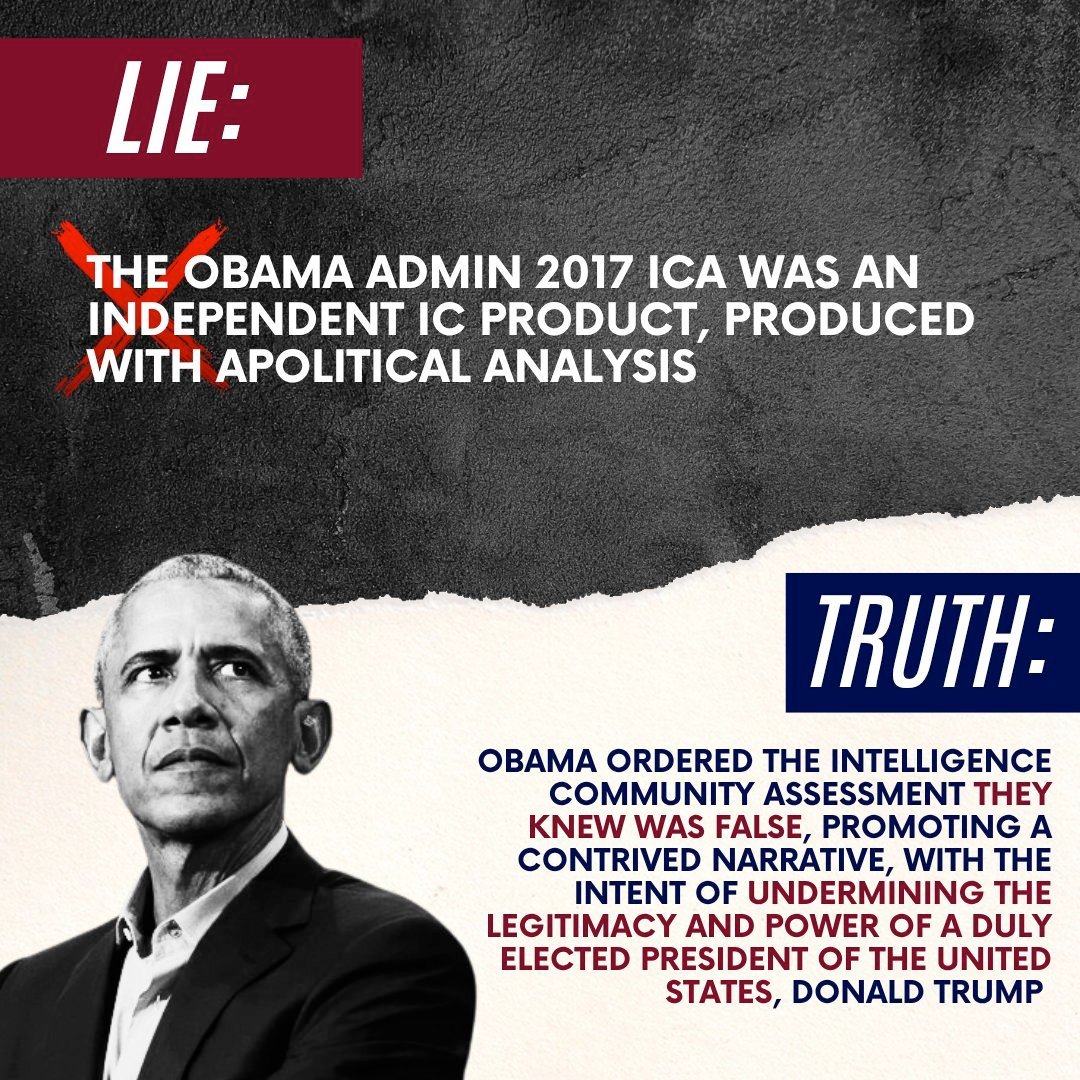MichaelARothman's tweet image. This bombshell, released by DNI ๐๐ฎ๐ฅ๐ฌ๐ข ๐๐๐๐๐๐ซ๐, isnโt just speculation โ itโs a full unraveling of what Obama and Brennan orchestrated: political sabotage using doctored intelligence.
And before any of you bring up "presidential immunity" โ let me stop you rightโฆ
