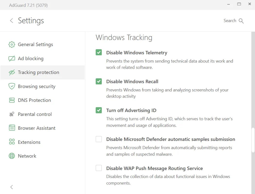 SoyITPro's tweet image. La nueva versión de AdGuard para Windows (v7.21) introduce una protección crítica frente a la función Microsoft Recall, disponible en #Windows11 PCs Copilot+.