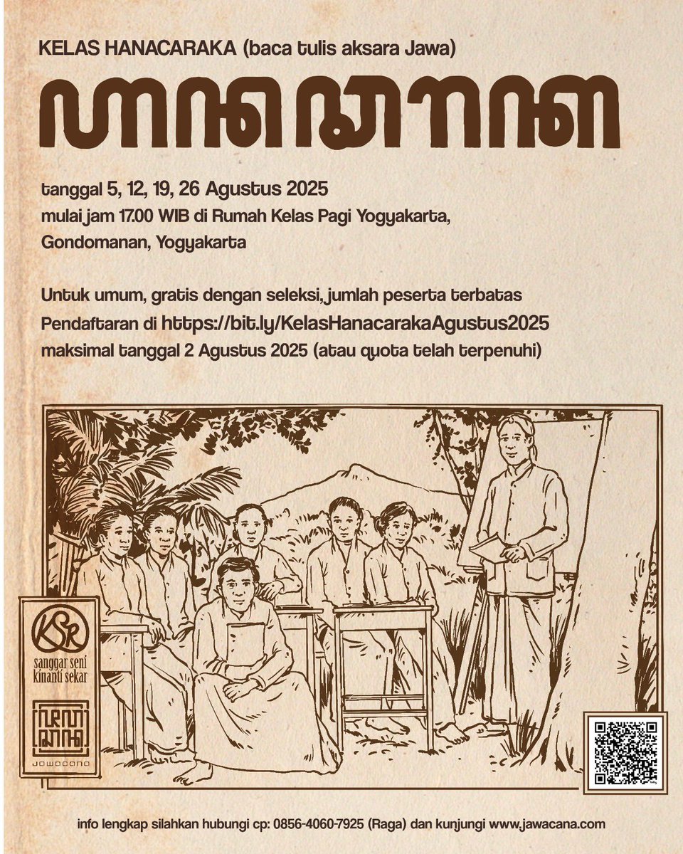 program kebudayaan sing ora nganggo logo-logo sponsor dan tetep gratis 

#kelashanacaraka
#jawacana

KELAS ANGKATAN AGUSTUS