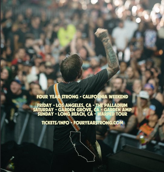 four year strong (@fouryearstrong) on Twitter photo This weekend in California. 
Dates/Info - fouryearstrong.com This weekend in California. 
Dates/Info - fouryearstrong.com