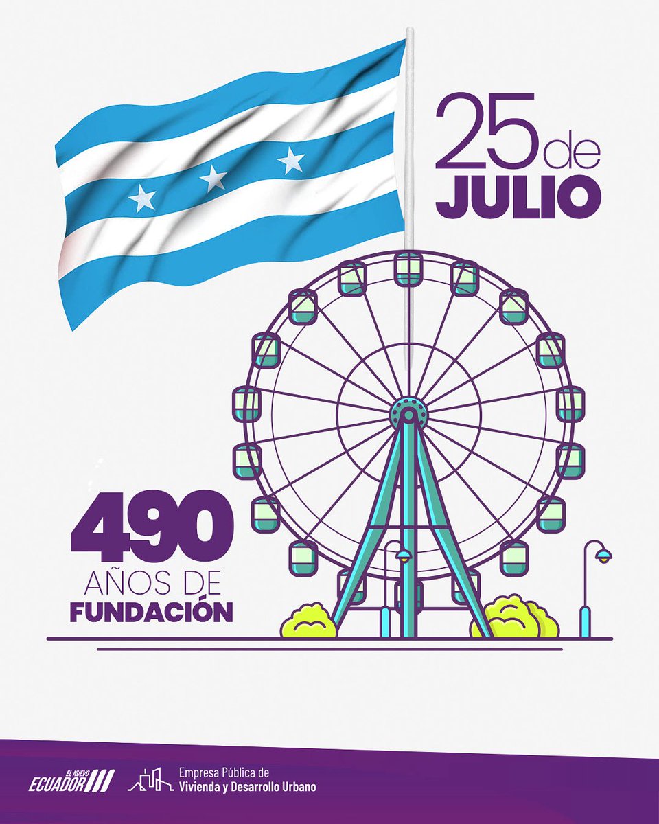 La Perla del Pacífico celebra 490 años de fundación. 🤍🩵

Un nuevo aniversario se escribe en su historia. ¡Viva Guayaquil!.

La Empresa Pública de Vivienda y Desarrollo Urbano EP felicita al Puerto Principal. ✨

#ElNuevoEcuador 🇪🇨