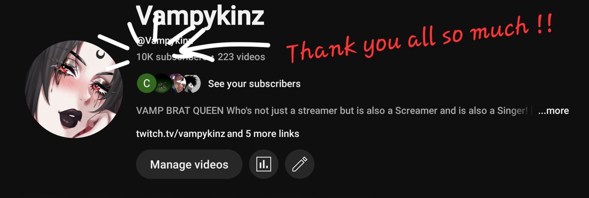 VampykinzVT's tweet image. What a thing to wake up to on my vacation! 🤣 Thank you guys so much for all your support it truly means so much to me ! I want to thank my moonlit kingdom, my amazing family, and my amazing editors @AvoxiaGaming and @AroWrites ! ❤️
I LOVE YOU ALL SO MUCH!