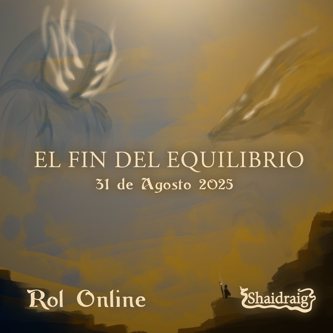 Shaidraig's tweet photo. 🌀 El Fin del Equilibrio – Evento de rol online
📅 31 de agosto de 2025
🎲 Una partida única desde la comodidad de tu hogar

Algo antiguo se ha despertado.
Algo que lleva demasiado tiempo esperando.
Y ahora, necesita vuestra ayuda.

🔗 https://t.co/52kGLCPJ9z https://t.co/3FQ1p9Fq9w
