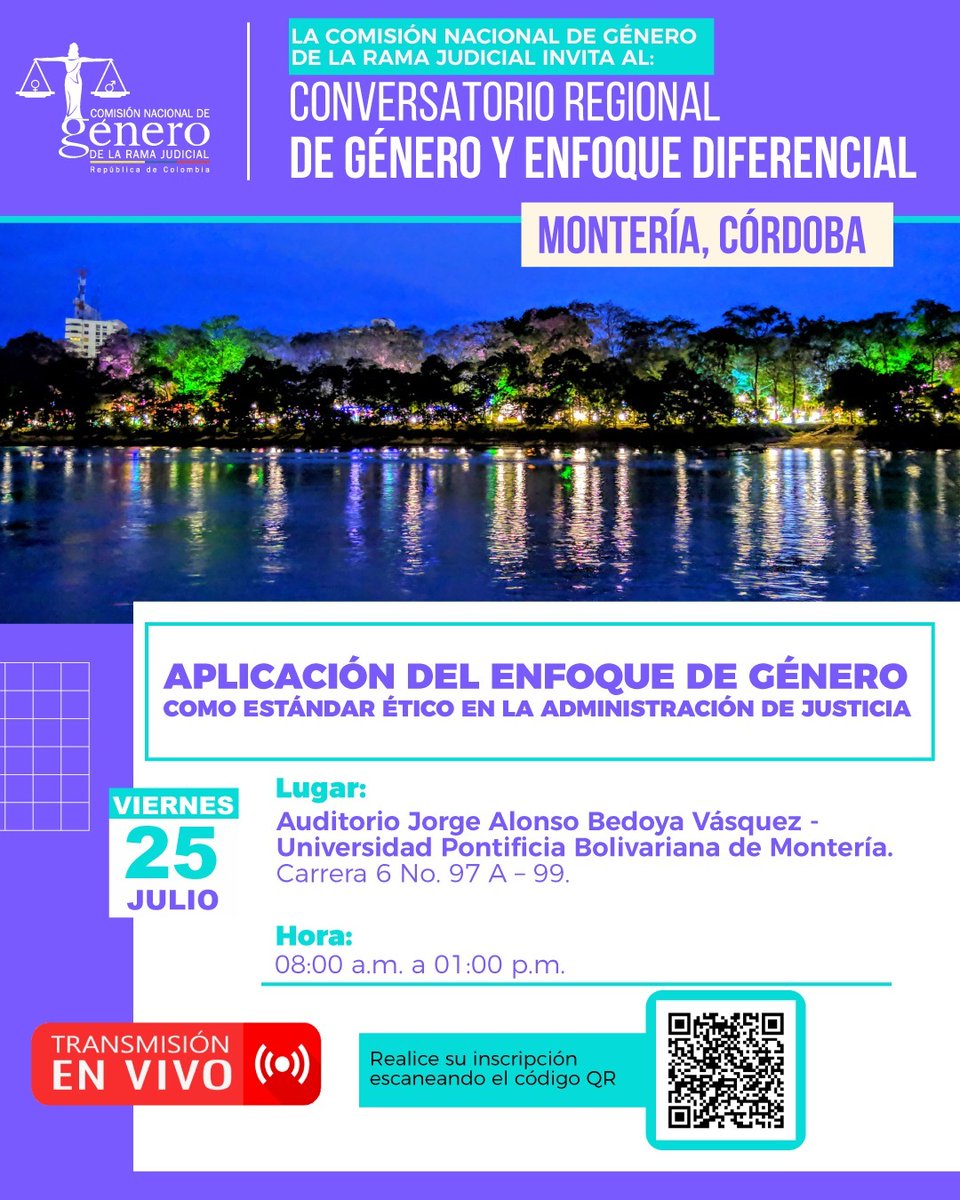Personería Montería (@persomonteria) on Twitter photo Los invitamos a conectarse al
Conversatorio Regional de Género y Enfoque Diferencial
Un espacio organizado por la <a href="/RamaJudicialCol/">Rama Judicial Col</a> para promover la equidad, el respeto y la inclusión.
📍 Transmisión en vivo desde Montería, Córdoba
🔗 Ingresa aquí: youtube.com/watch?v=BjGzMK… Los invitamos a conectarse al
Conversatorio Regional de Género y Enfoque Diferencial
Un espacio organizado por la <a href="/RamaJudicialCol/">Rama Judicial Col</a> para promover la equidad, el respeto y la inclusión.
📍 Transmisión en vivo desde Montería, Córdoba
🔗 Ingresa aquí: youtube.com/watch?v=BjGzMK…