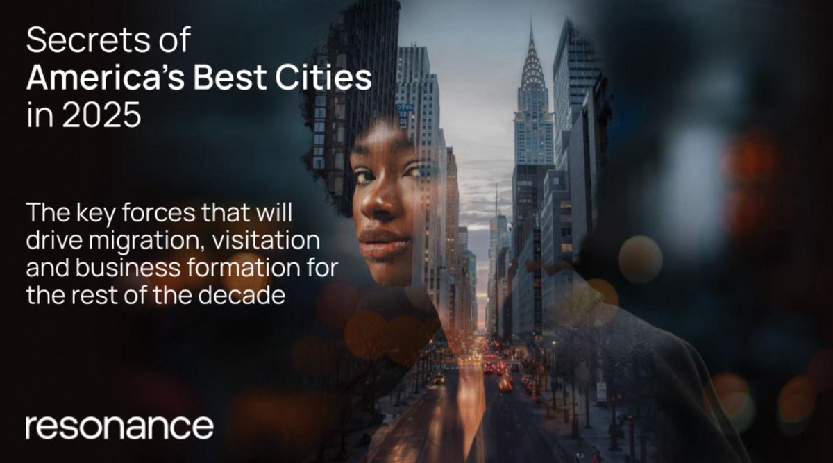 ⚡️Join us on Wed., July 30 for the next RESONANCE MASTER CLASS: Secrets of America’s Best Cities in 2025.

Discover why some places seem to easily snare new talent, coveted investment, eager visitors and the headlines that laud it all. #placebranding

us06web.zoom.us/webinar/regist…