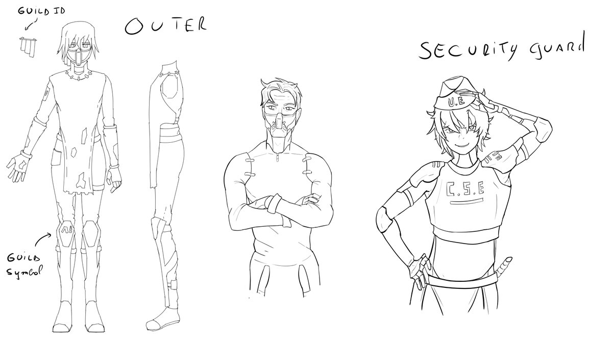 AzurDev_Galduen's tweet image. More concept art, this time of Outer population, people who work in factory and manufacturing unit on Azur.