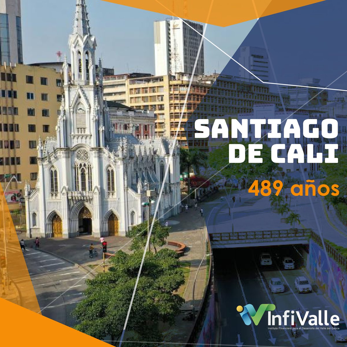 Celebramos 489 años de alegría y progreso de nuestra querida Santiago de Cali. Ciudad de gente amable y cálida, que emprende, que transforma su presente.
Aquí se impulsan los sueños y se construye el futuro.
Desde Infivalle le deseamos un feliz cumpleaños

#CaliCumple489