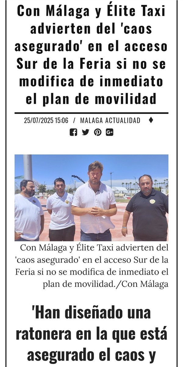 <a href="/malagamovilidad/">Movilidad Málaga</a>
<a href="/malaga/">Ciudad de Málaga</a>
<a href="/pacodelatorrep/">Paco de la Torre</a>
#TrinidadHernández 
No han contado con el #Gremio del #Taxi de #Málaga, con ninguna #Asociación en el 
#Plan de #Movilidad
En la #Feria2025.
Han creado una #Ratonera
Dejamos el #Enlace donde lo explica.
<a href="/AUMATMalaga/">AUMATMalaga</a>
malagactualidad.es/teletipos/6750…