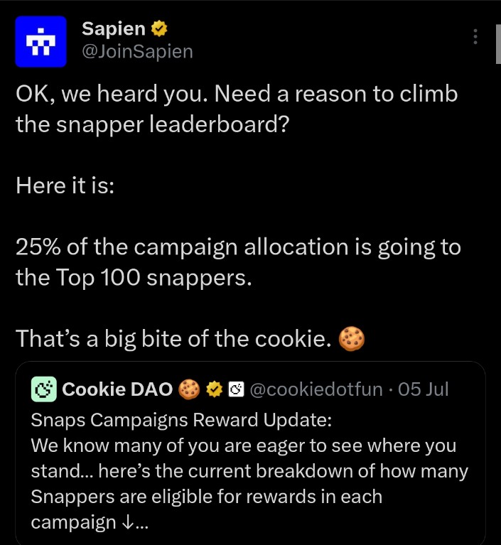 DeFiDrip_'s tweet image. Need more engagement to get on the leaderboard @JoinSapien 
Top 100 snappers?
I think this is where I drop the yapping keys on @JoinSapien