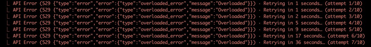 Anyone else facing Claude Code errors ?  Overloaded