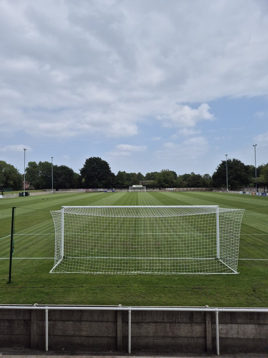 All ready at the <a href="/awaydaycaremcr/">Away Day Care</a> Stadium for tomorrow's local Derby between <a href="/FCTrafford/">Trafford FC</a> v <a href="/flixtonfcx/">Flixton FC Official</a> . Its an M41 Derby and the forecast looks good . Bar is stocked and ready to keep you all cool and refreshed . 3pm kick off