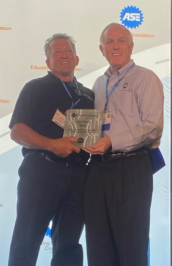 Congratulations Ken!

Ken Kunz, an automotive teacher at Waubonsee Community College in Sugar Grove, Illinois, was honored as the 2025 ASE Education Foundation Instructor of the Year.

#ASE #ASEInstructors #ASETECHNICIANS #ASEFoundation #Teaching #Teachers #STEM #Automotive