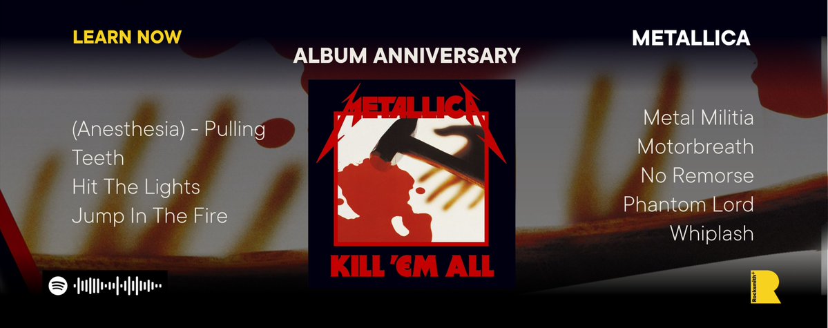 rocksmithplus's tweet image. 🎸 METALLICA FANS—THIS ONE’S FOR YOU! 🤘
42 years later, Kill 'Em All still goes hard. To mark the anniversary, the remastered album is now available in Rocksmith+. Channel the raw power of Metallica’s debut with these eight relentless tracks:
🔥 (Anesthesia) - Pulling Teeth
🔥…