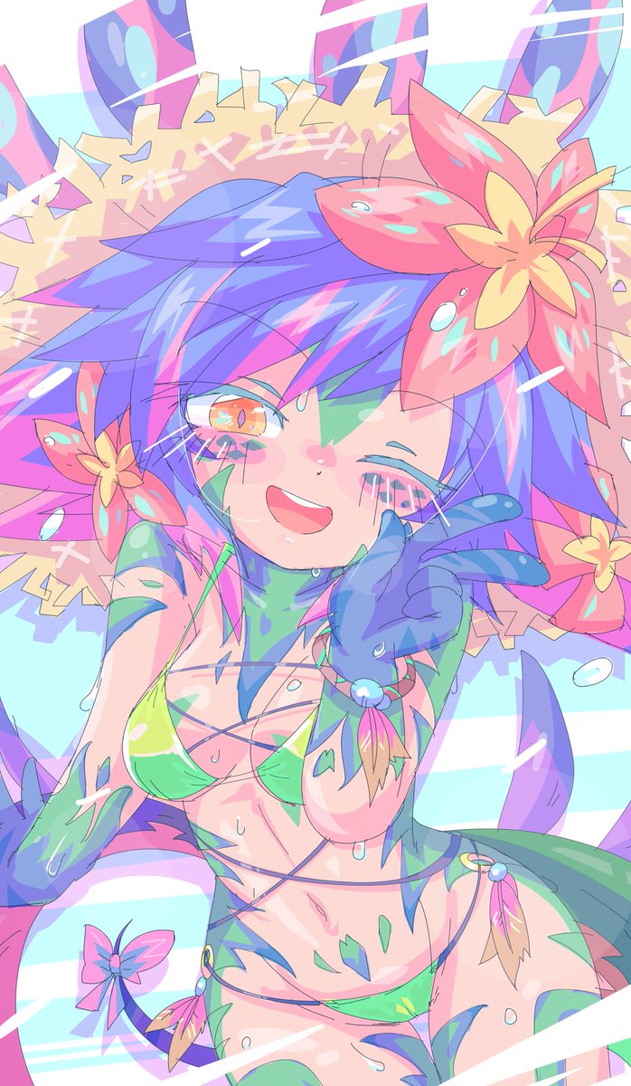 omizo_omizo's tweet image. 前回のニーコいっぱい見てくれて感謝イラスト！！
夏を楽しんでいきましょー！