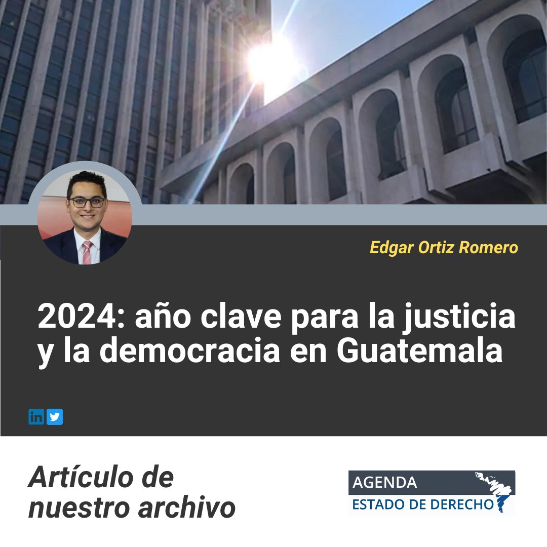 Agenda Estado de Derecho (@a_estadoderecho) on Twitter photo 📩🇬🇹 Lectura Recomendada #DeNuestroArchivo
En julio de 2024, Edgar Ortiz Romero (<a href="/edgar_ortizgt/">Edgar Ortiz Romero</a>) analizó el proceso de renovación judicial en #Guatemala como una oportunidad histórica para rescatar la independencia de la justicia. Ese momento marcaba una posible inflexión 📩🇬🇹 Lectura Recomendada #DeNuestroArchivo
En julio de 2024, Edgar Ortiz Romero (<a href="/edgar_ortizgt/">Edgar Ortiz Romero</a>) analizó el proceso de renovación judicial en #Guatemala como una oportunidad histórica para rescatar la independencia de la justicia. Ese momento marcaba una posible inflexión
