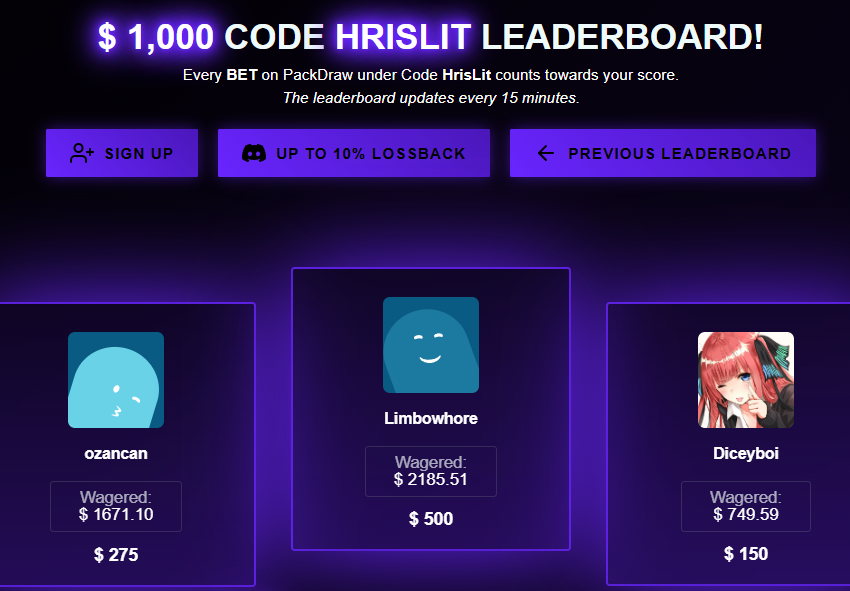 HrisRewards's tweet image. Packdraw Leaderboard $1,000 prize pool
hrislit.com/leaderboard/pa…