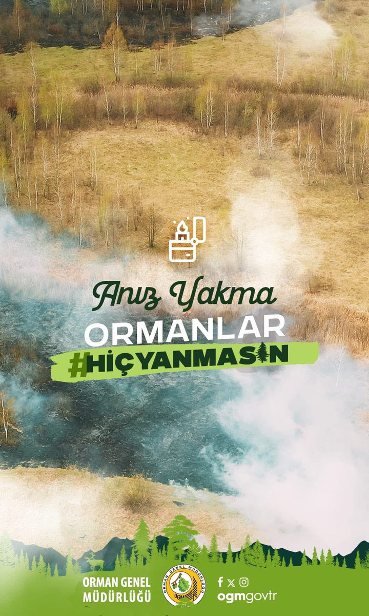 🌳 #YeşilVatan hepimizin. Lütfen hava sıcaklıklarının oldukça yüksek olduğu bu günlerde orman yangınlarına karşı dikkatli olalım.

🚯Çöp atma
🚭Sigara izmariti atma
🔥Ateş yakma 
🔥Anız yakma

#SebepOlma