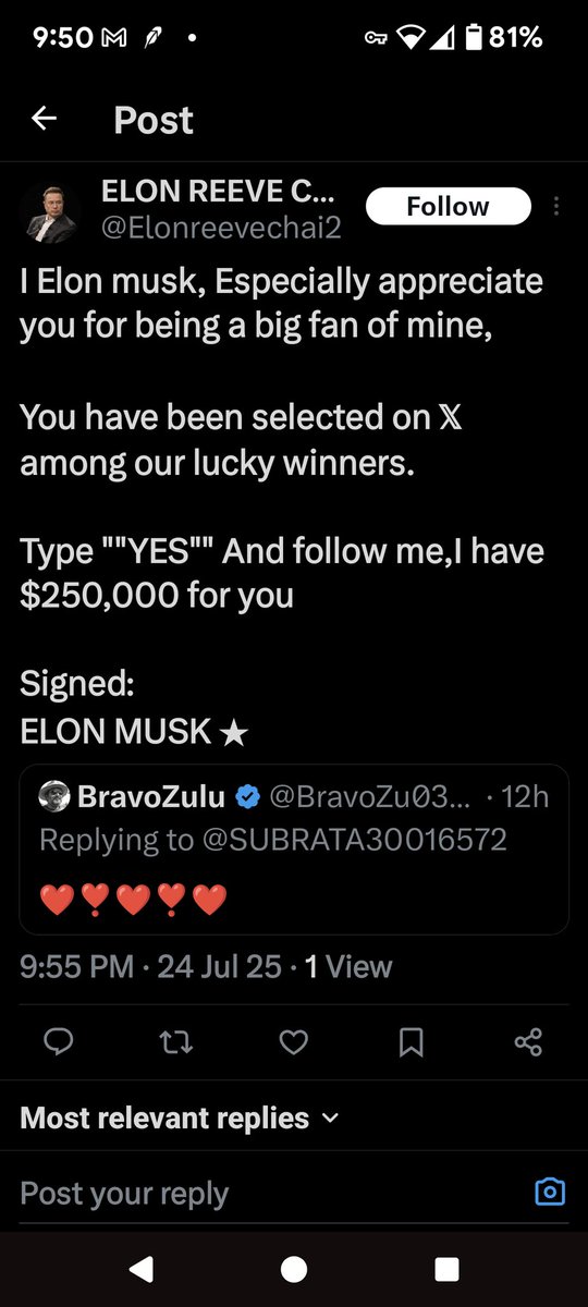 I wonder if he wants to give me a million for my Birthday. 

I would use it wisely! 

LMAO! 

BOTS