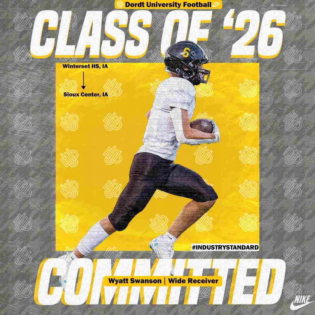 Wyatt (@wyatt6508) on Twitter photo Blessed and excited to announce I'm committed to Dordt University. #AGTG
Go Defenders!โฌ๏ธโฌ๏ธ๐จ
<a href="/BMcCormick08/">Brandon McCormick</a> <a href="/coach_penner/">Joel Penner</a> <a href="/LeviJungling05/">Coach Levi Jungling</a> <a href="/DordtFB/">Dordt Football</a> Blessed and excited to announce I'm committed to Dordt University. #AGTG
Go Defenders!โฌ๏ธโฌ๏ธ๐จ
<a href="/BMcCormick08/">Brandon McCormick</a> <a href="/coach_penner/">Joel Penner</a> <a href="/LeviJungling05/">Coach Levi Jungling</a> <a href="/DordtFB/">Dordt Football</a>