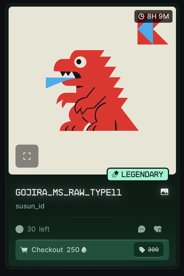 New drop on Drip! <a href="/drip_haus/">DRiP 💧</a>

Hey Drip fam  

Just dropped my latest piece Gojira Modular System Red Version on my storefront_

drip.haus/ami/store
  
There are common &amp; legendary rarity, so keep your eyes peeled and start collecting. Appreciate the love 💖 

_LFGojira🔥_