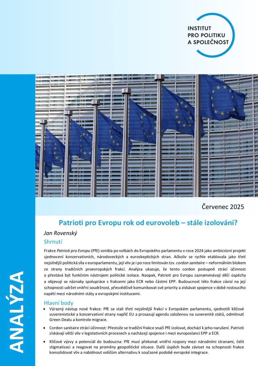 PatrikNacher's tweet image. 🇪🇺🇨🇿 Frakce Patrioti pro Evropu (PfE), jež vznikla po loňských volbách do EP a jíž je hnutí ANO součástí, na evropské scéně - navzdory počátečnímu nálepkování a stigmatizaci ze strany některých „zasloužilých” frakcí - kontinuálně posiluje svůj vliv.
Potvrzuje se tak, že tento…