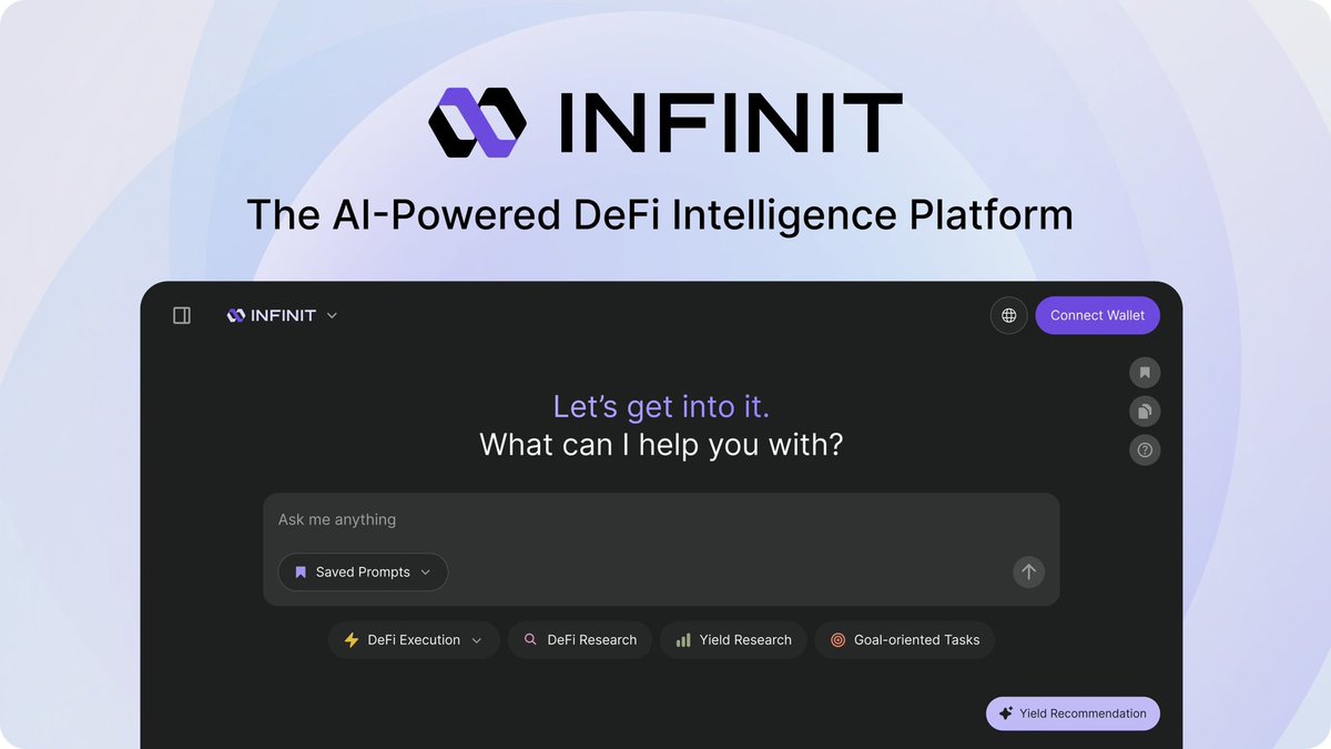 Sultan_Bd_24's tweet image. Gn INFINIT Fam

@Infinit_Labs Unlock your DeFi potential with AI- powered insights, personalized strategies, and seamless multi chain execution.

Your smart guide to smarter crypto moves.

Stay Infinit