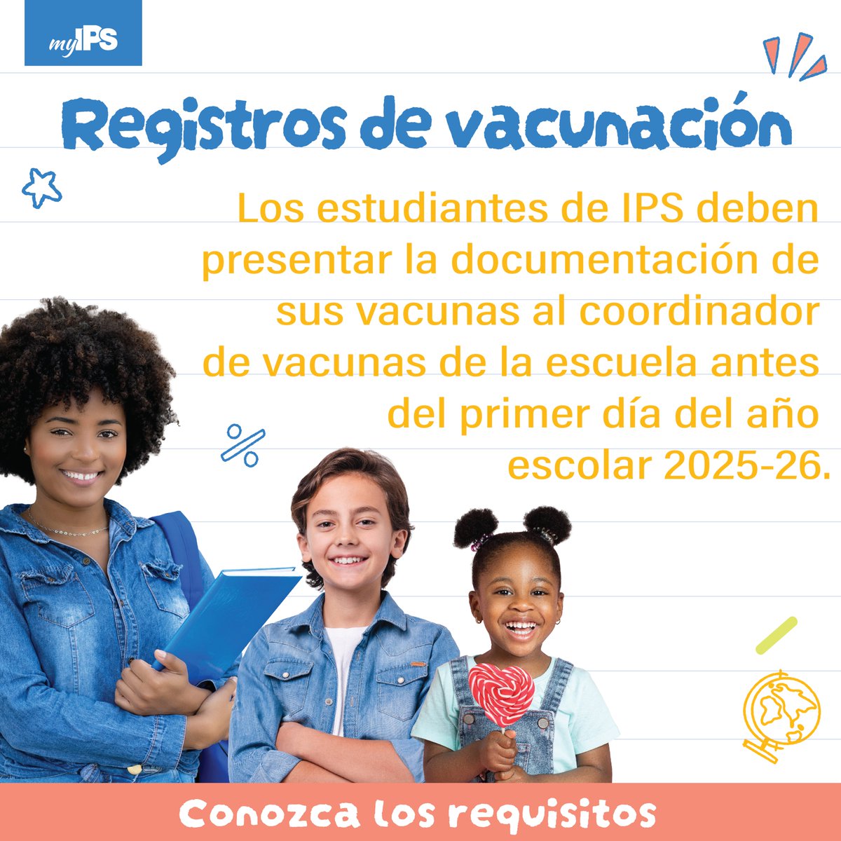 IPSSchools's tweet image. Vaccinations are due the first day of school! For more info on vaccination requirements, important dates, immunization clinics and more, visit myips.org/healthservices