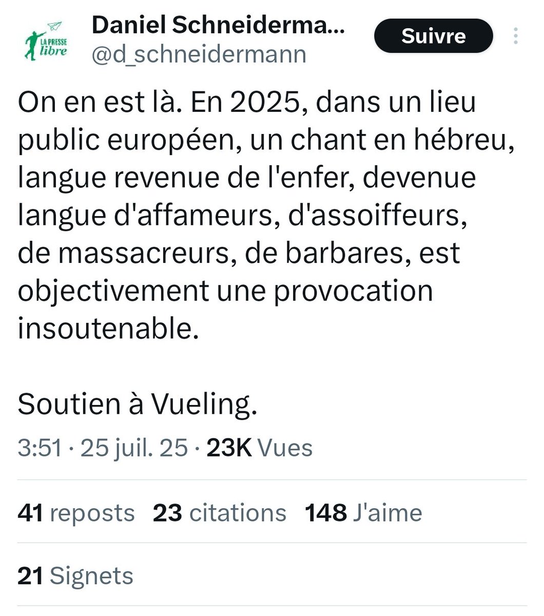 MichelF29015597's tweet image. Tweet de la honte !
De l'horreur antisémite dans toute son ignominie.