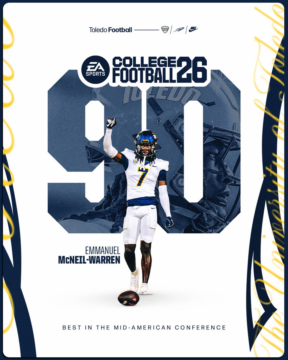 ToledoFB's tweet image. .@McneilEmanuel is like that 😮💨💪
#TeamToledo | @EASPORTSCollege