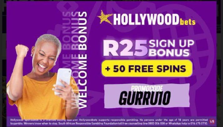 kabbree's tweet image. best bookie in town
🔗bit.ly/SKEEMGP & register on Hollywood Bets using our exclusive promo code: SKEEM! Welcome bonus of R25 to bet on your fave sports & 50 FREE SPINS on Spina Zonke games! Hollywoodbets #HollywoodSignIn 18+