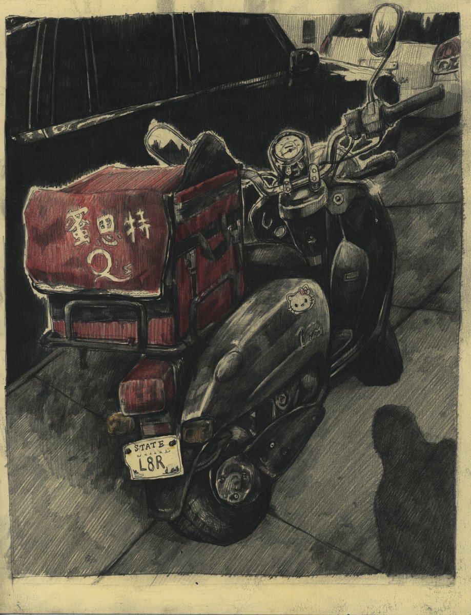 snakebone_'s tweet image. Kaneda
Graphite and Colored Pencil on Toned Paper
8.5” x 11”