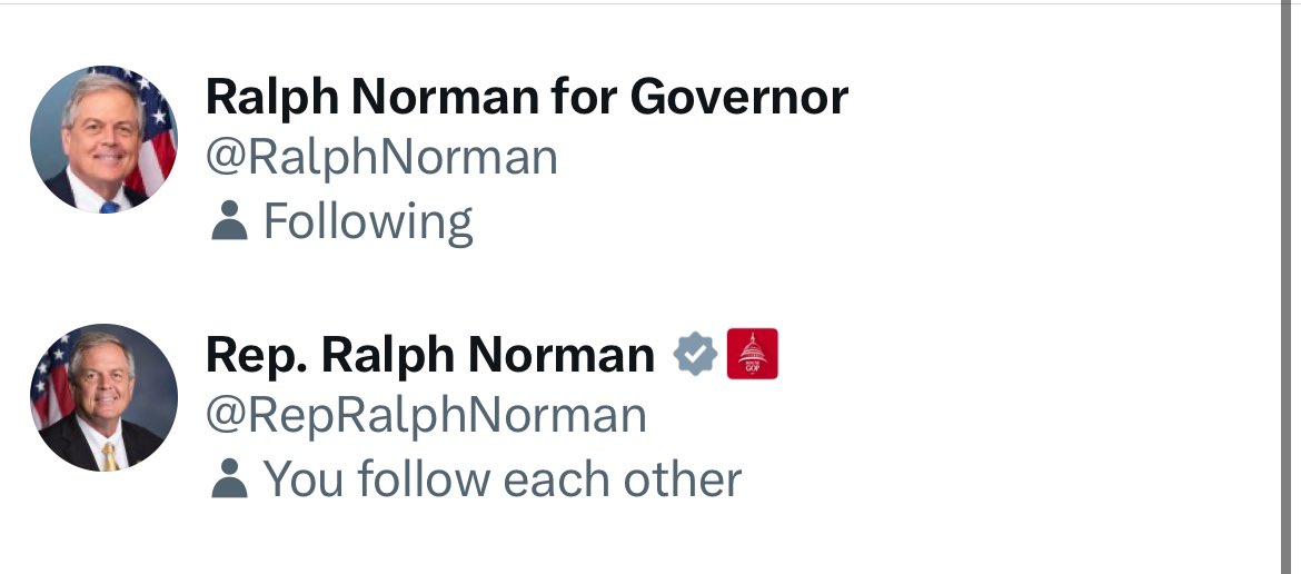 Ralph Norman X account already changed