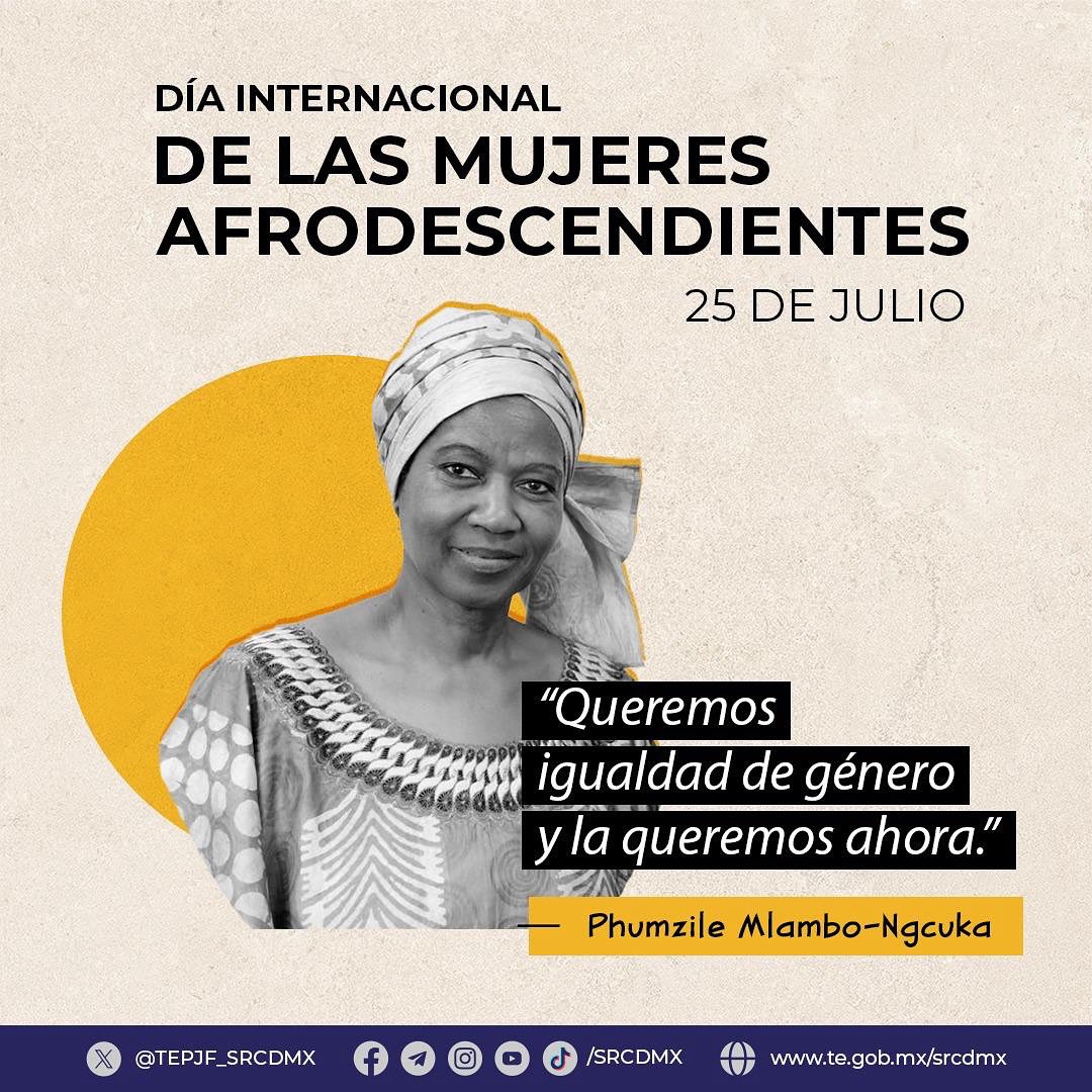 Conmemoramos el legado y la resistencia de las mujeres afrodescendientes. La #SRCDMX se compromete a visibilizar sus derechos y a fomentar una justicia interseccional. #MujeresAfro