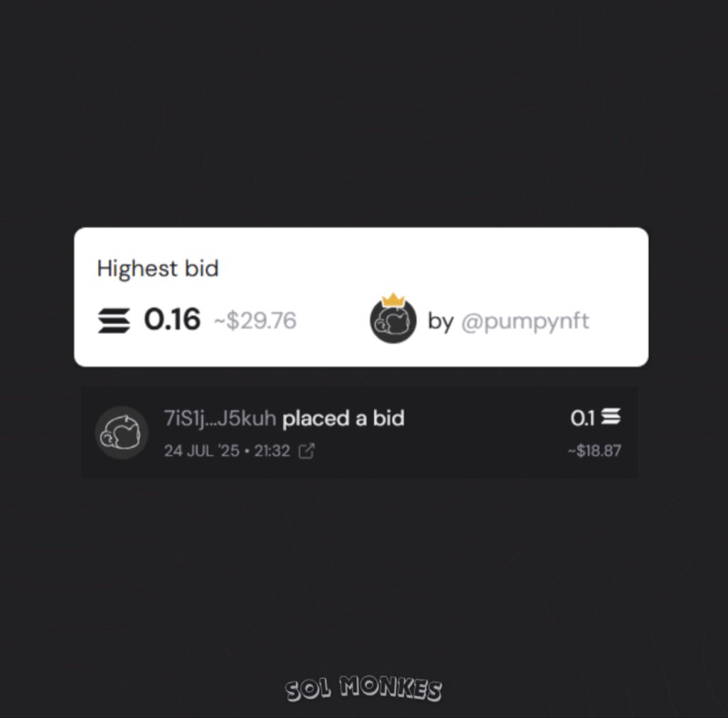 AUCTION UPDATE

Last Hour🚨Here we go, it’s now or never!
Leading Bid: <a href="/pumpynft/">Pumpy</a> ser
Recent Bid: <a href="/notT0KY0/">Tokyo</a> ser

"Born a Monke, Forced to be a Human"