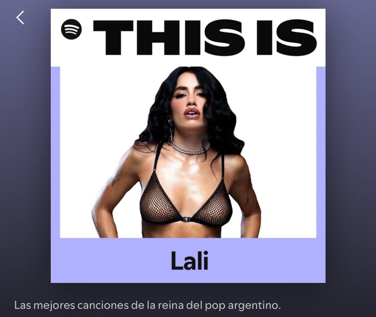 LaliDataOk's tweet image. — ‘THIS IS LALI’ fue actualizado
open.spotify.com/playlist/37i9d…