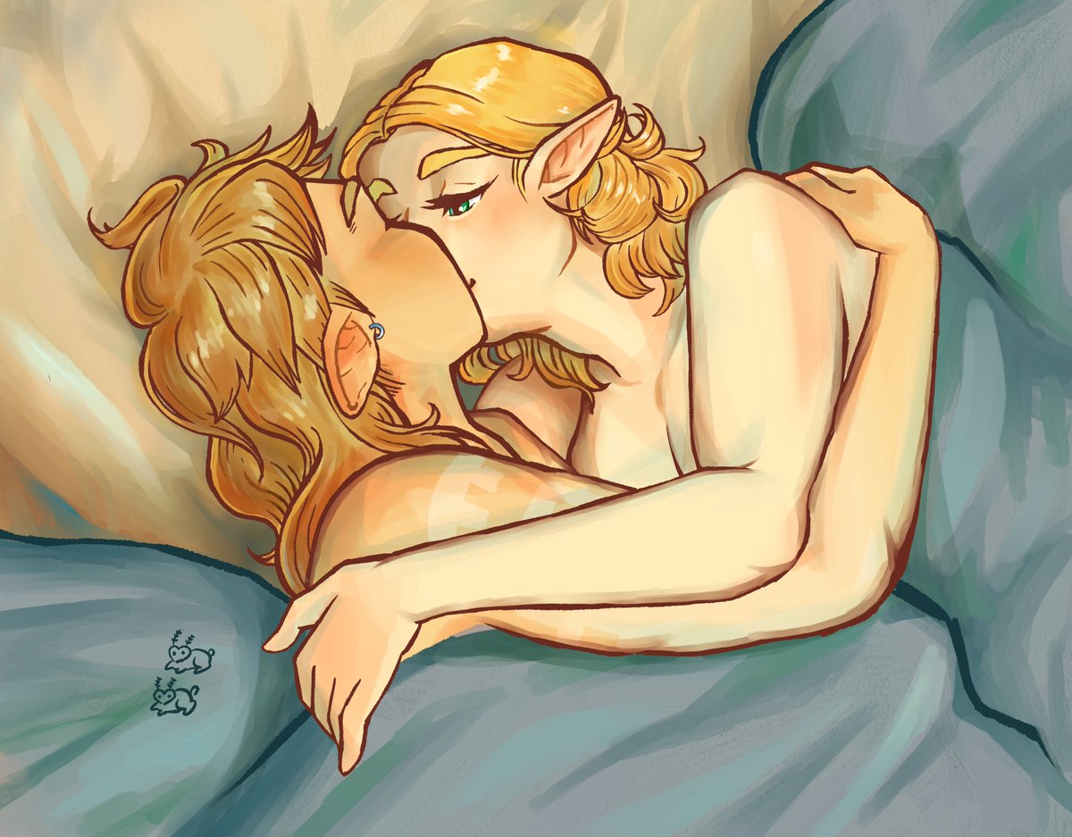 cantstopdiggi's tweet image. dans le lit, le baiser #zelink #totk #Zelda
based on the based toulouse-lautrec painting of the same name