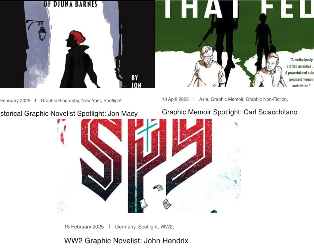 jsandler1978's tweet image. The Eisner Awards are tonight!
Honoured to have interviewed 3 of the 5 nominees for Best Reality-Based Work:
🎨 Djuna – Jon Macy
🕊️ The Heart That Fed – Carl Sciacchitano
🧙 The Mythmakers – John Hendrix
May the best artist win! 🏆
👉 graphicmemoir.co.uk