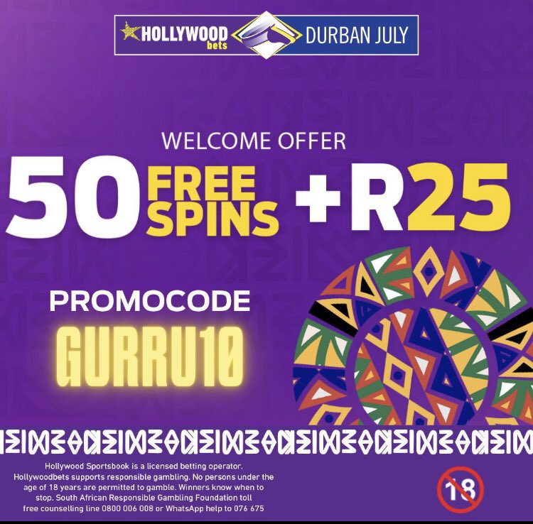 mtanaka_mfundis's tweet image. Sign up with winning the winnning team HollywoodBets and gain these welcom offer :
50 free spins plus R 25
Promocode:GURRU10
Hollywoodbets
#HollywoodbetsSignIn