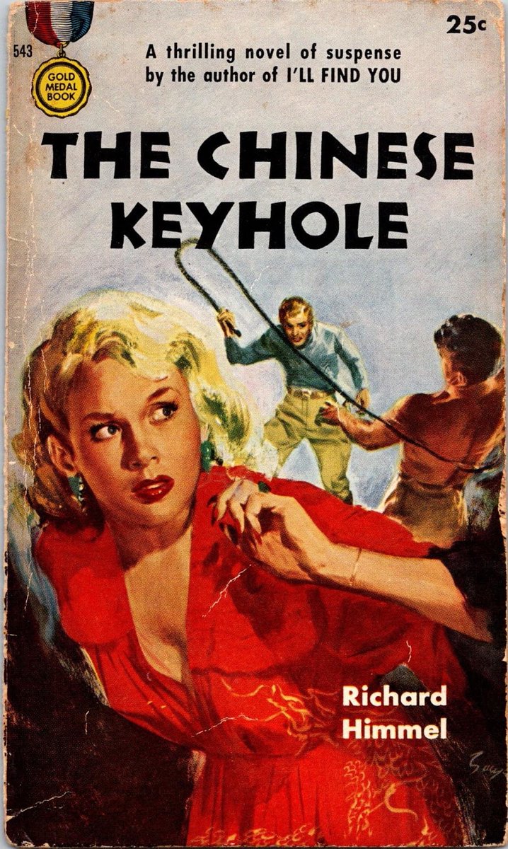 PaprbackWarrior's tweet image. In the 1950s, Richard Himmel (1920-2000) wrote five books in the Johnny Maguire series about a lawyer who functions as a hardboiled detective and all-around troubleshooter. I loved the series debut, so I was excited to tackle the second installment, THE CHINESE KEYHOLE from 1951.…