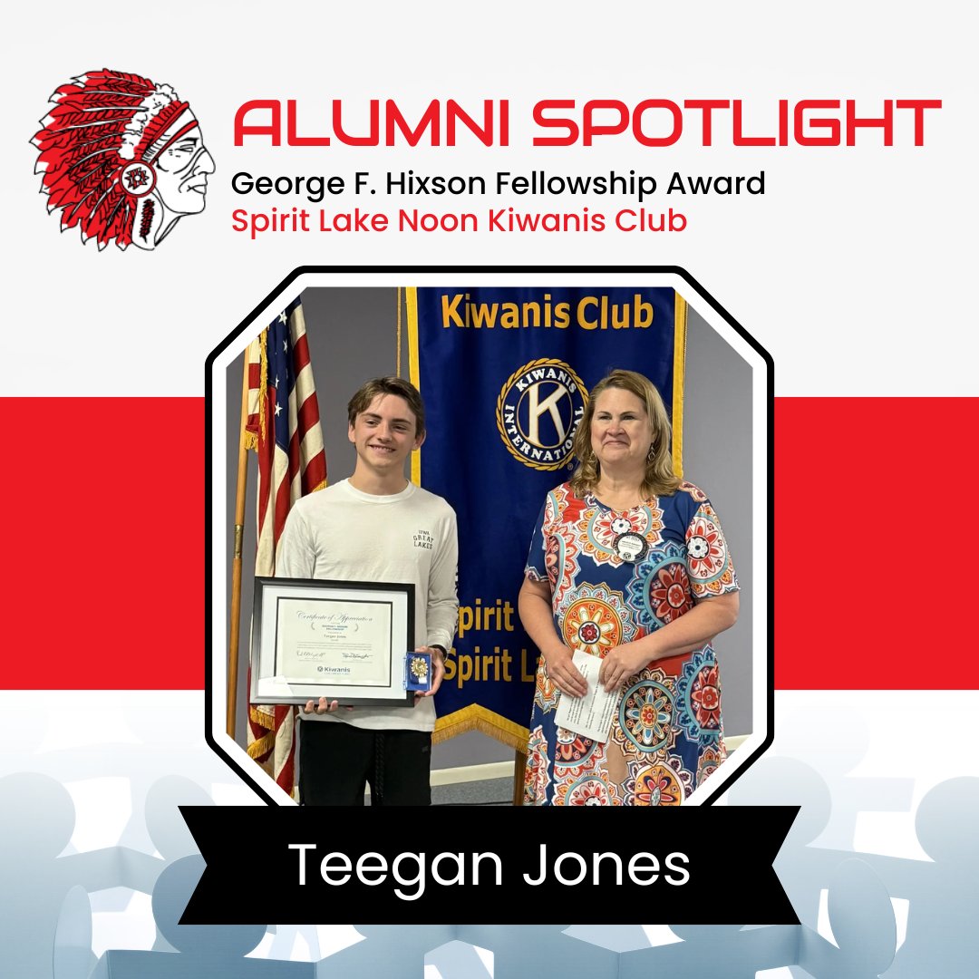 Hard work. Big heart. Community impact. 💥🤝
Congratulations to recent graduate, Teegan Jones on earning the George F. Hixson Fellowship Award from the Spirit Lake Noon Kiwanis Club! Your leadership continues to make a difference.