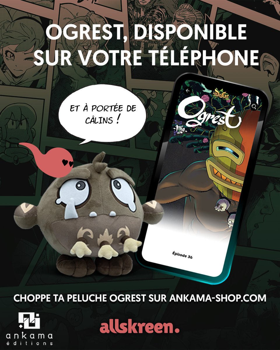 allskreen's tweet image. Combien de fois avez-vous eu envie de faire un câlin à Ogrest en lisant le webtoon ? 🤗😢

Et si on vous disait que c’est maintenant possible ? 😍
Le 23 juillet, deux nouvelles peluches sont sorties sur l’Ankama Shop :
• Peluche Tofu XL - Ogrest
• Peluche Tofu XL - Larmes…