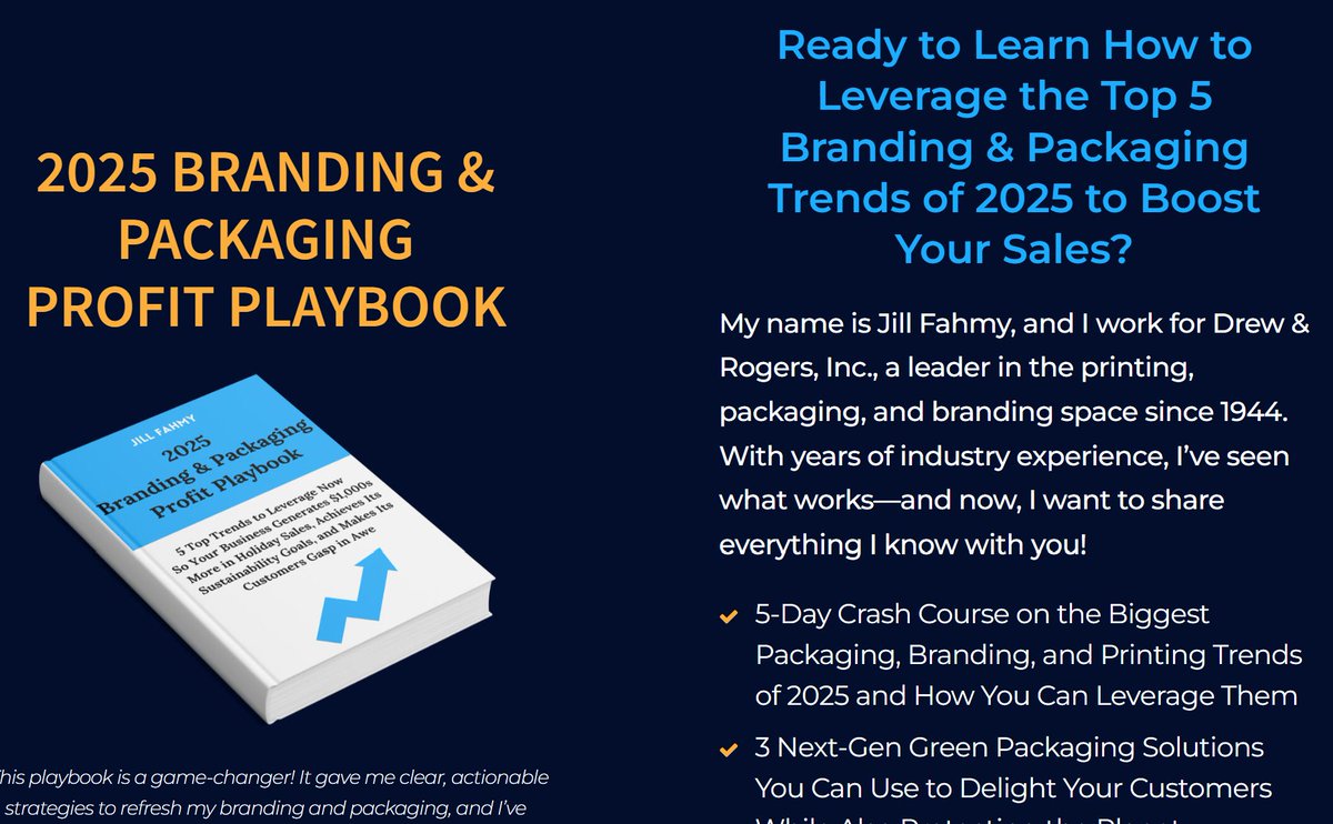 drewandrogers's tweet photo. Mid-summer slow season? Perfect time to optimize your packaging before the Q4 rush.

Streamline. Align. Save. Sell more.

📦 Grab the free Packaging Profit Playbook 👉 https://t.co/Y7Bj4d2Fth

#PackagingStrategy #CPGMarketing #PackagingDesign https://t.co/LfwuYydrS5