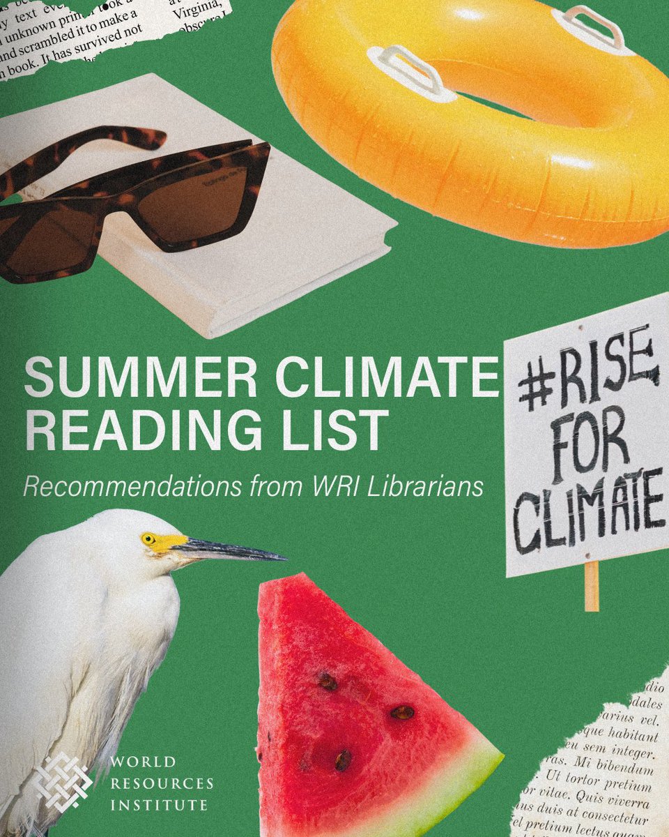 WorldResources's tweet image. WRI's 2025 summer reading list is here!😎🌍
Whether you're a researcher, policymaker, or lifelong learner, these reads will challenge your thinking and inspire action.
📚 Learn more about the our list: go.wri.org/climate-readin…
💬Let us know what you are reading this…