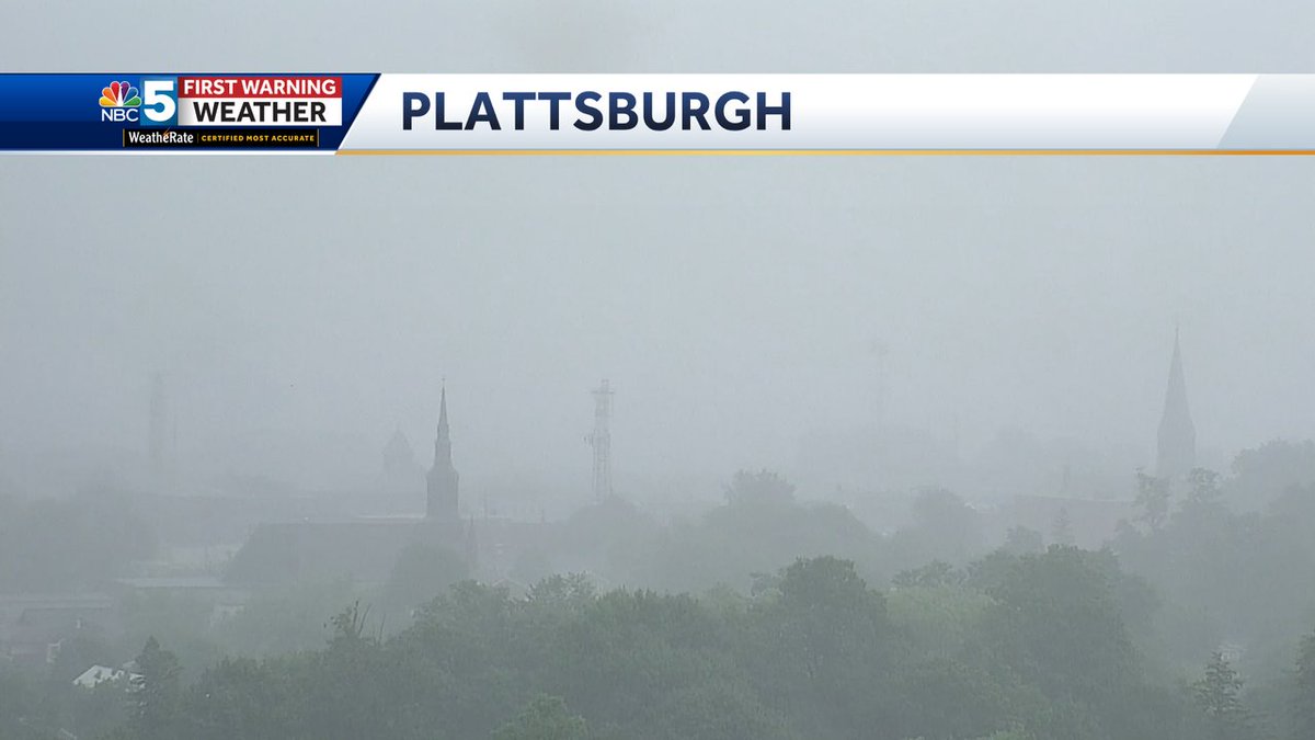 11:00 AM — Torrential downpour in Plattsburgh as the front moves through. A drier late afternoon is expected!