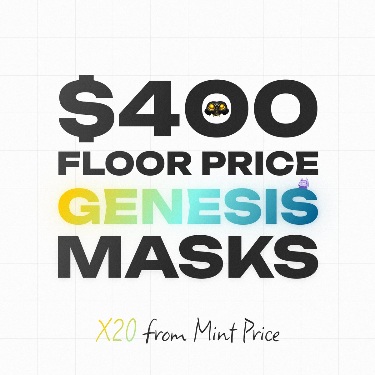 🎭 Genesis NFT Masks floor $400 ( 0.11 Eth )

This is 20x the mint price 🙀

Main collection is soon on Monad 😈👀