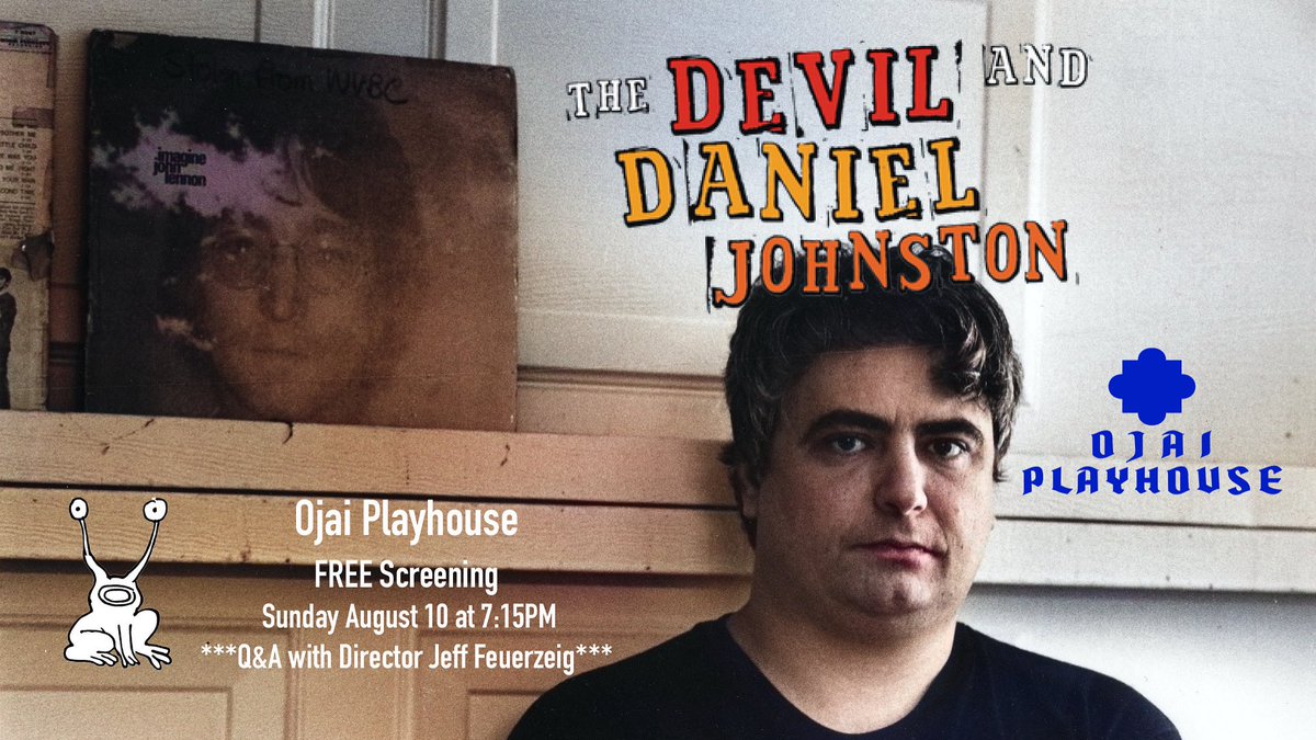 FeuerzeigJeff's tweet image. THE DEVIL 👿 and DANIEL JOHNSTON 20th Anniversary Indie-Cine tour…
OJAI PLAYHOUSE🍿
Come say Hi. How Are You? and crush the Digital Corporate 👹 Ogre!
Sunday, August 10 @ 7:15pm
FREE SCREENING!
🔗 ojaiplayhouse.com/event/the-devi…